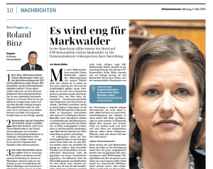 Es wird eng für Christa Markwalder